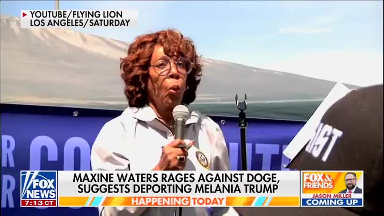 Maxine Waters Rages Against DOGE, Suggests Deporting First Lady Melania Trump