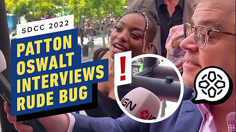 Patton Oswalt Interviews Bug After It Attacks Jenna Coleman _ Comic Con 202