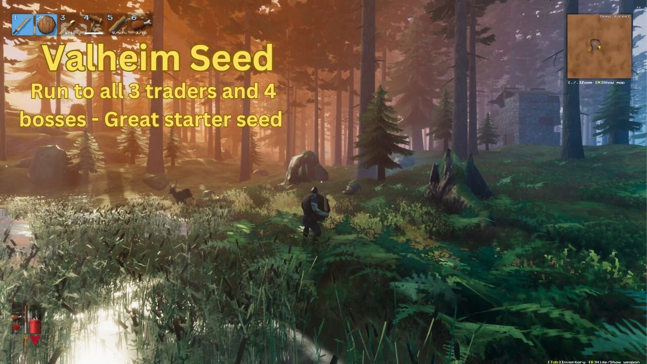 Valheim Seed - Run to all 3 traders and 4 bosses - Great starter seed - wMTnG7yCvk
