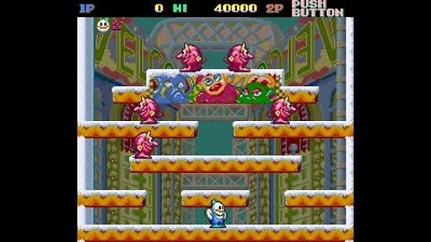 MAME ARCADE MACHINE EMULATOR SNOW BROS NICK & TOM GAMEPLAY 🎮TURN YOUR ENEMIES TO SNOWBALLS ⛄ & PUSH