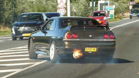 JDM Cars Leaving Go Japan 2025 - CLOSE CALL, Fails, Supra 2JZ, Skyline R32, 500HP Skyline R33, RX7