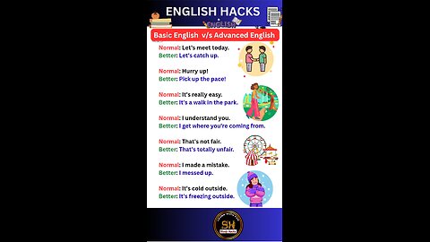 Basic English 🆚 Advance English for spoken English 03 #studyhacks123 #english #basic #shorts