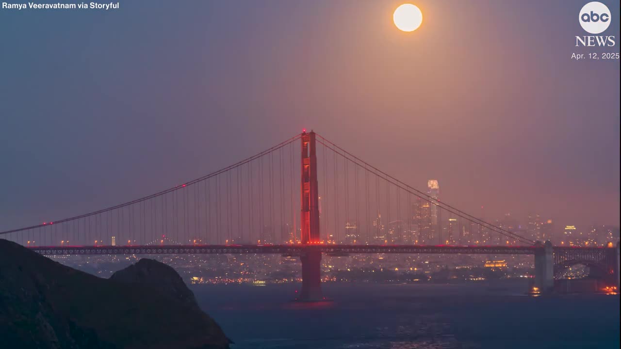 Stunning video shows April’s full moon, known as the Pink Moon