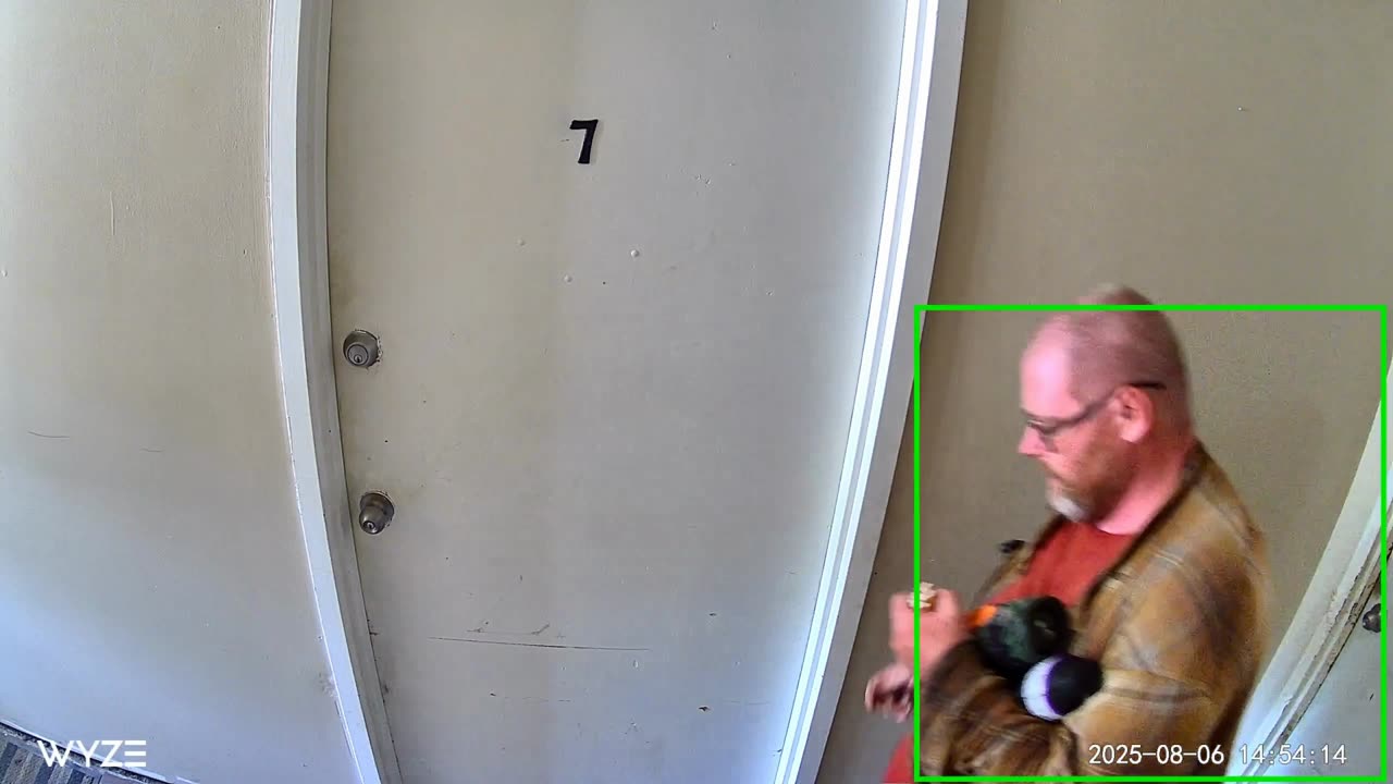 August 6th, my Neighbor going in and out 54 times.