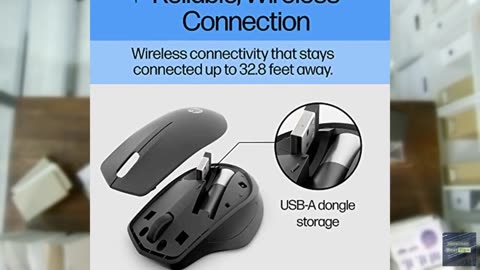 HP Wireless Silent 280M Mouse - Ergonomic Right-Handed Design, 18 Month Battery