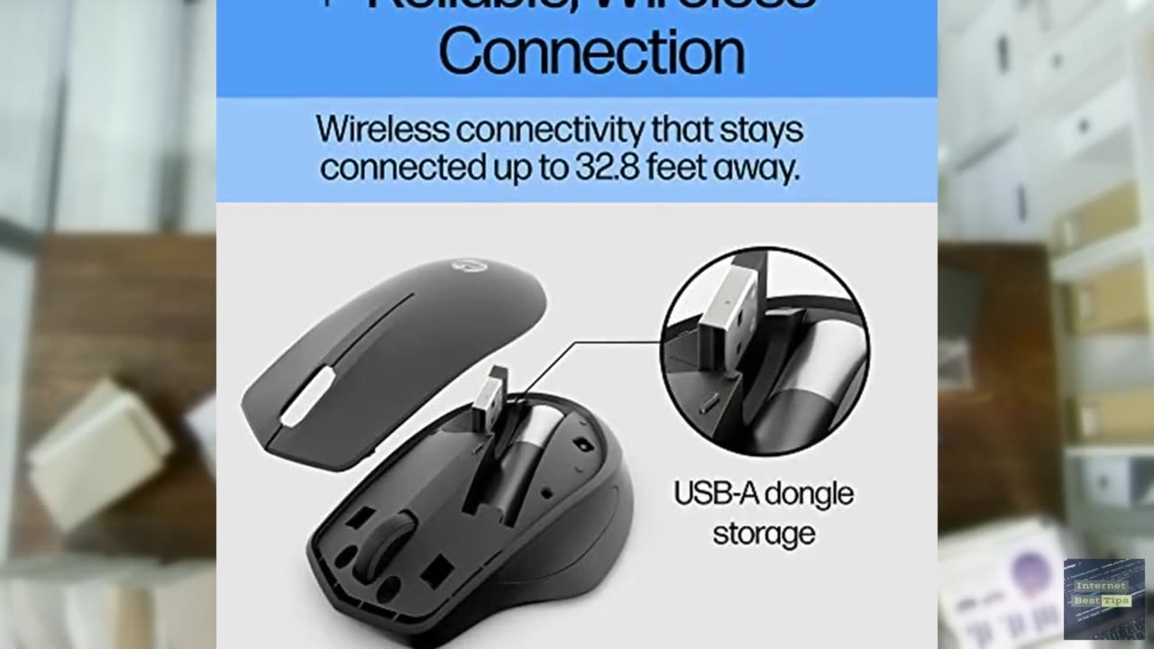 HP Wireless Silent 280M Mouse - Ergonomic Right-Handed Design, 18 Month Battery