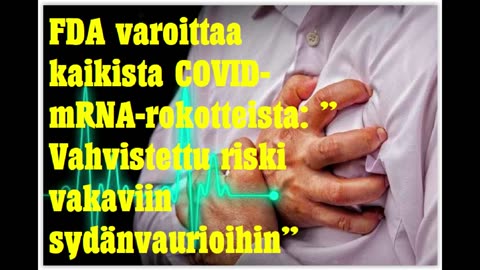 FDA varoittaa kaikista COVID-mRNA-rokotteista