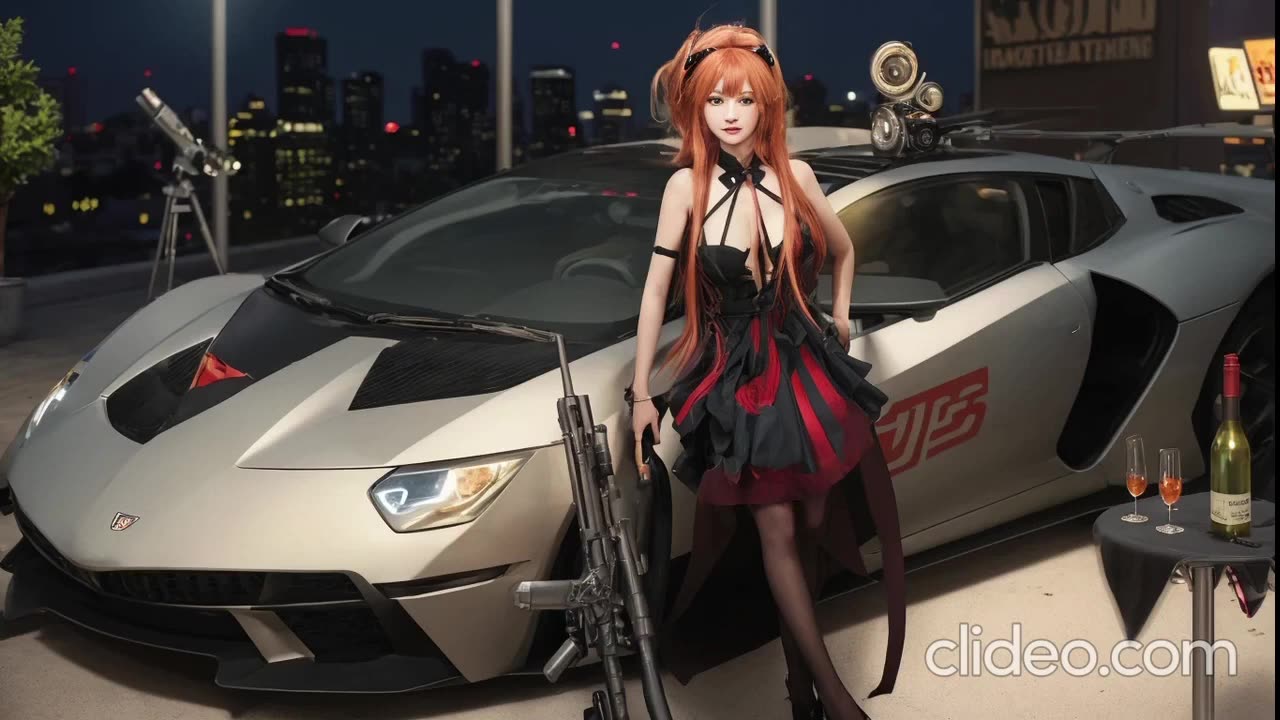車の隣に武器を持つ少女 [J - pop Music]