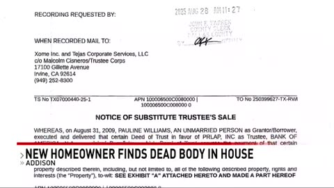 New homeowner finds old homer dead inside house