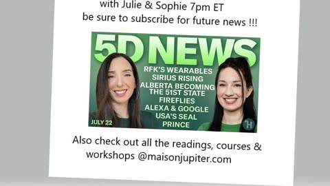 Don't miss the 5D News tonight 7pm with @Julie Maison Jupiter & @Sophie Maison Jupiter!!!