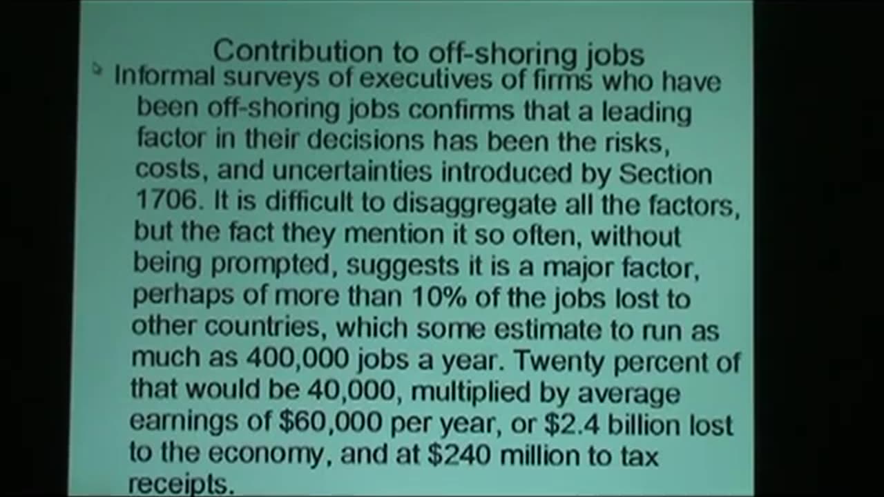 Impacts of Section 1706