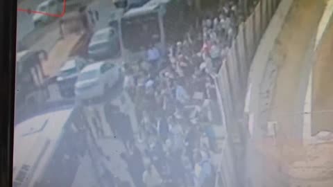 Moment of the shooting operation in Jerusalem