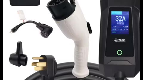 Portable ENJOE Level 2 EV Charger – 25ft Cable, Compatible with All EVs