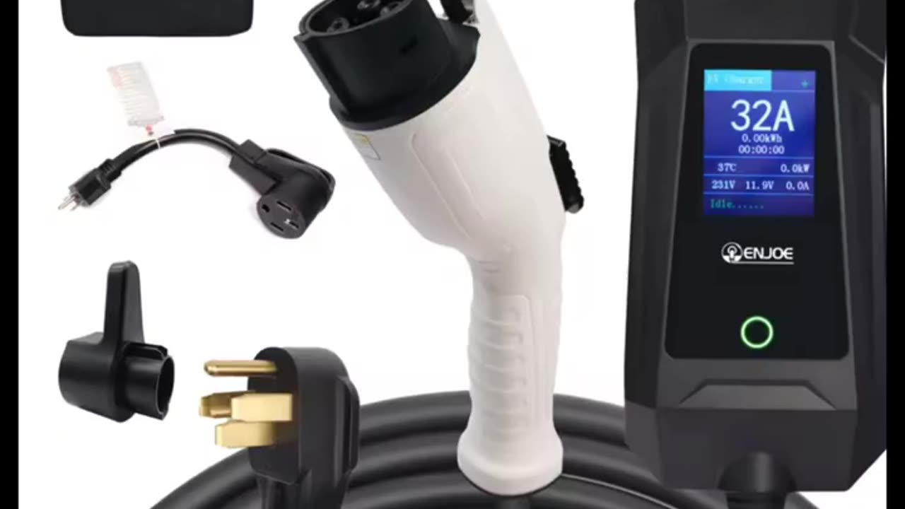 Portable ENJOE Level 2 EV Charger – 25ft Cable, Compatible with All EVs
