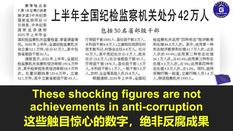 中共大规模内部清洗：2025年上半年纪检委处置党内42万人