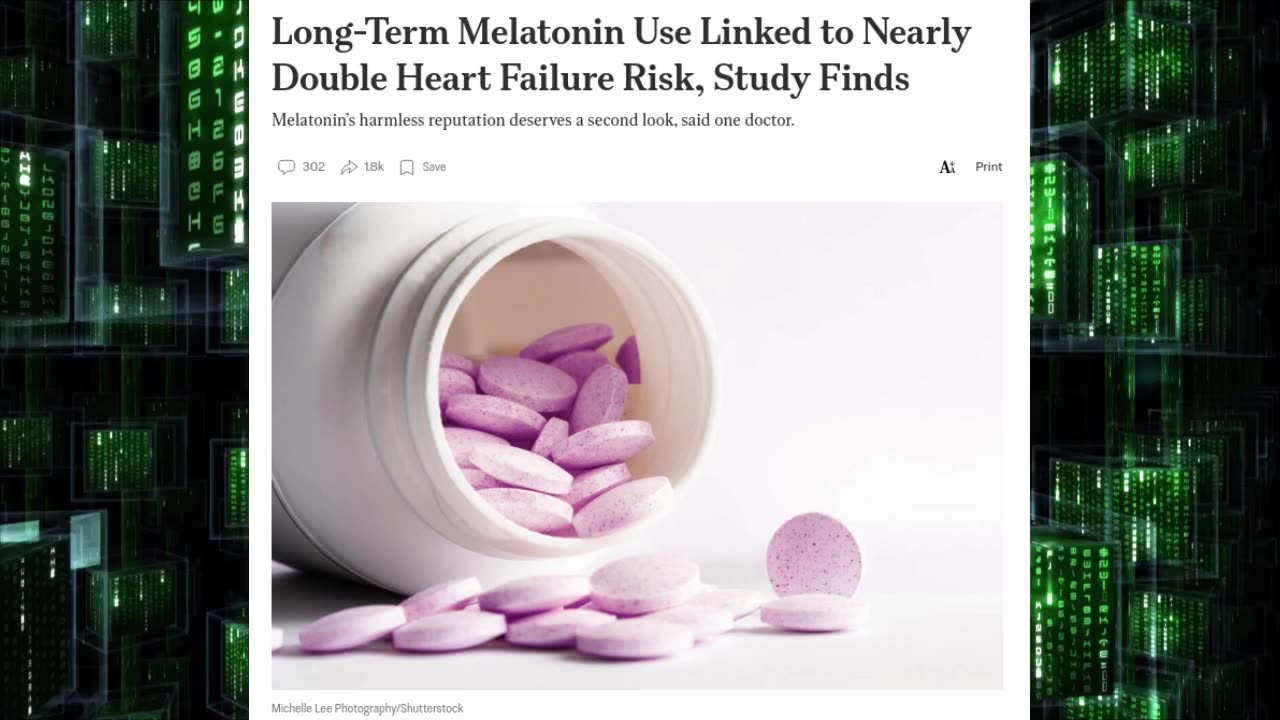 Long Term Melatonin Use Linked to Double Heart Failure Risk