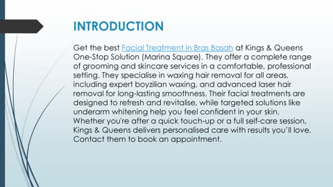 Get the best Facial Treatment in Bras Basah