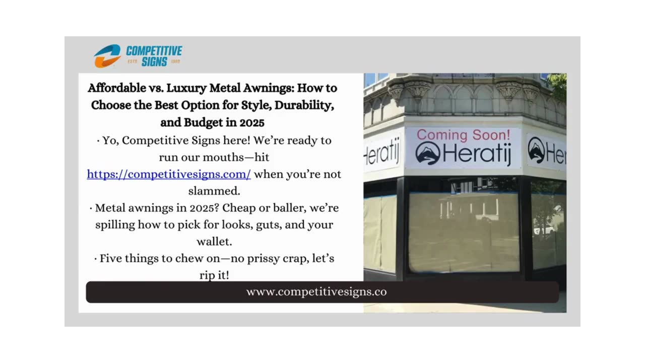 Affordable vs. Luxury Metal Awnings: How to Choose the Best Option for Budget in 2025