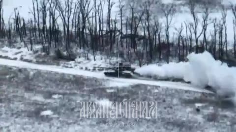 Ukrainian tank blown to pieces after an ATGM attack and running over a mine | Ukraine 2024