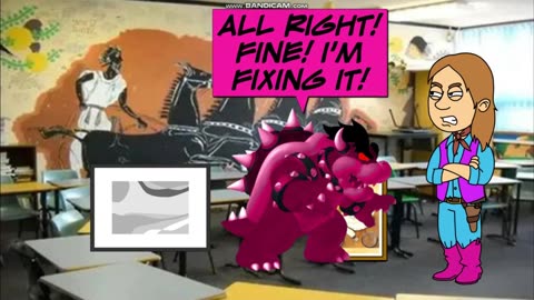 Dark Galaxy Bowser Knocks Down the School Paintings/Grounded