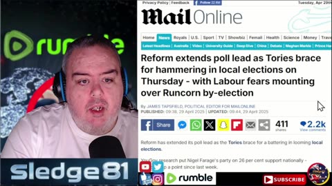 Reform extends poll lead as Tories brace for Hammering