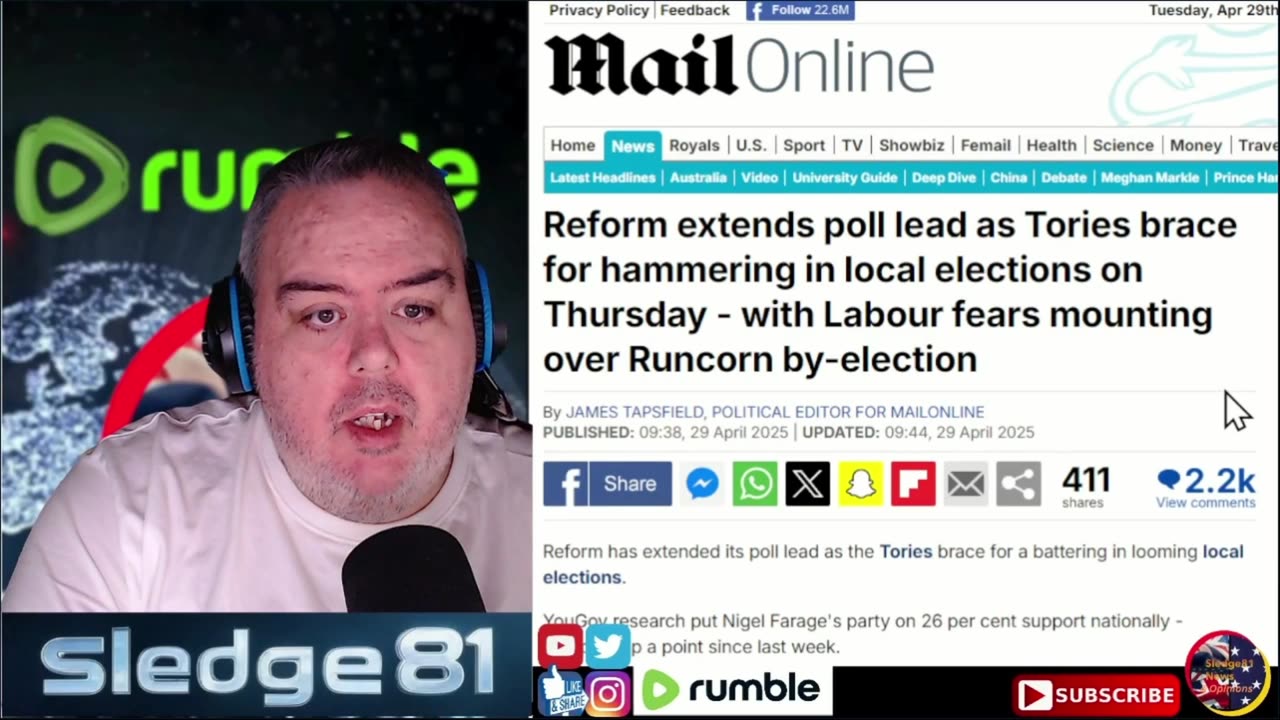 Reform extends poll lead as Tories brace for Hammering