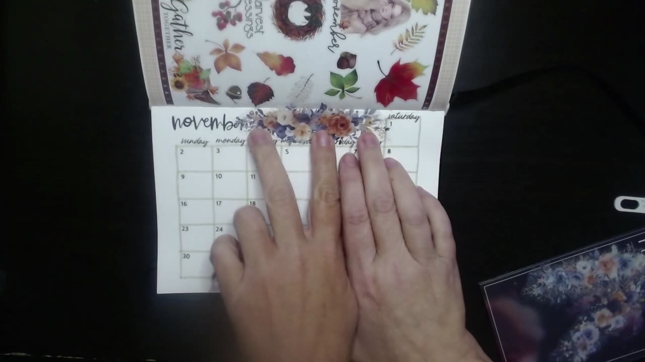 November Calendar in Creative Journal