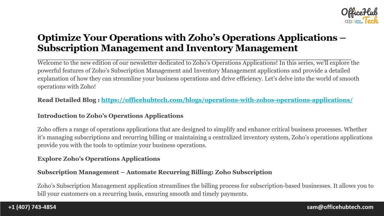 Optimize Your Operations with Zoho’s Operations Applications