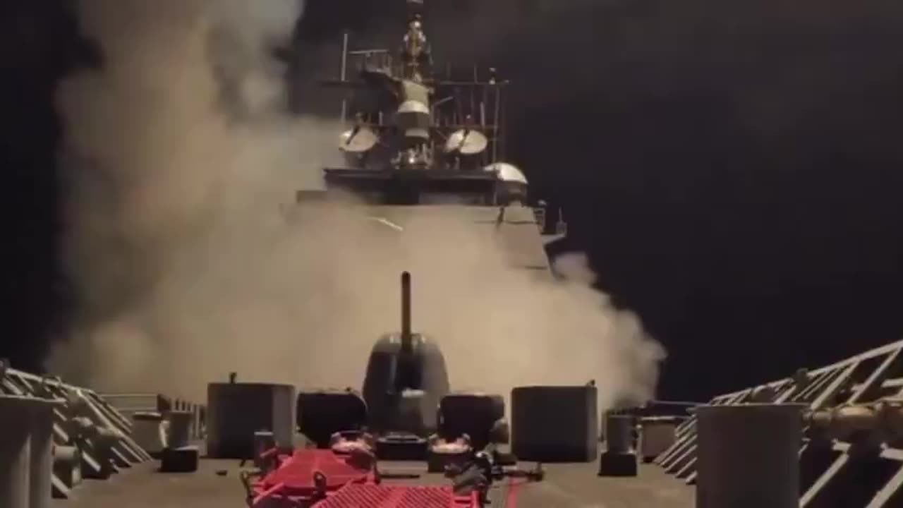 The U.S. just released a video of the navy launching missiles at the Houthis
