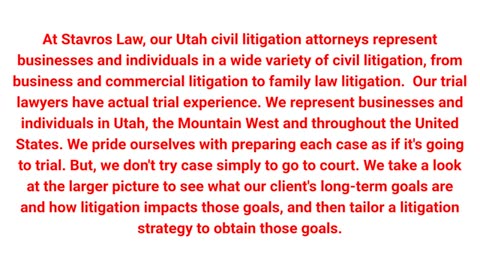 Stavros Law P.C. - Expert Civil Litigation in Sandy, Utah