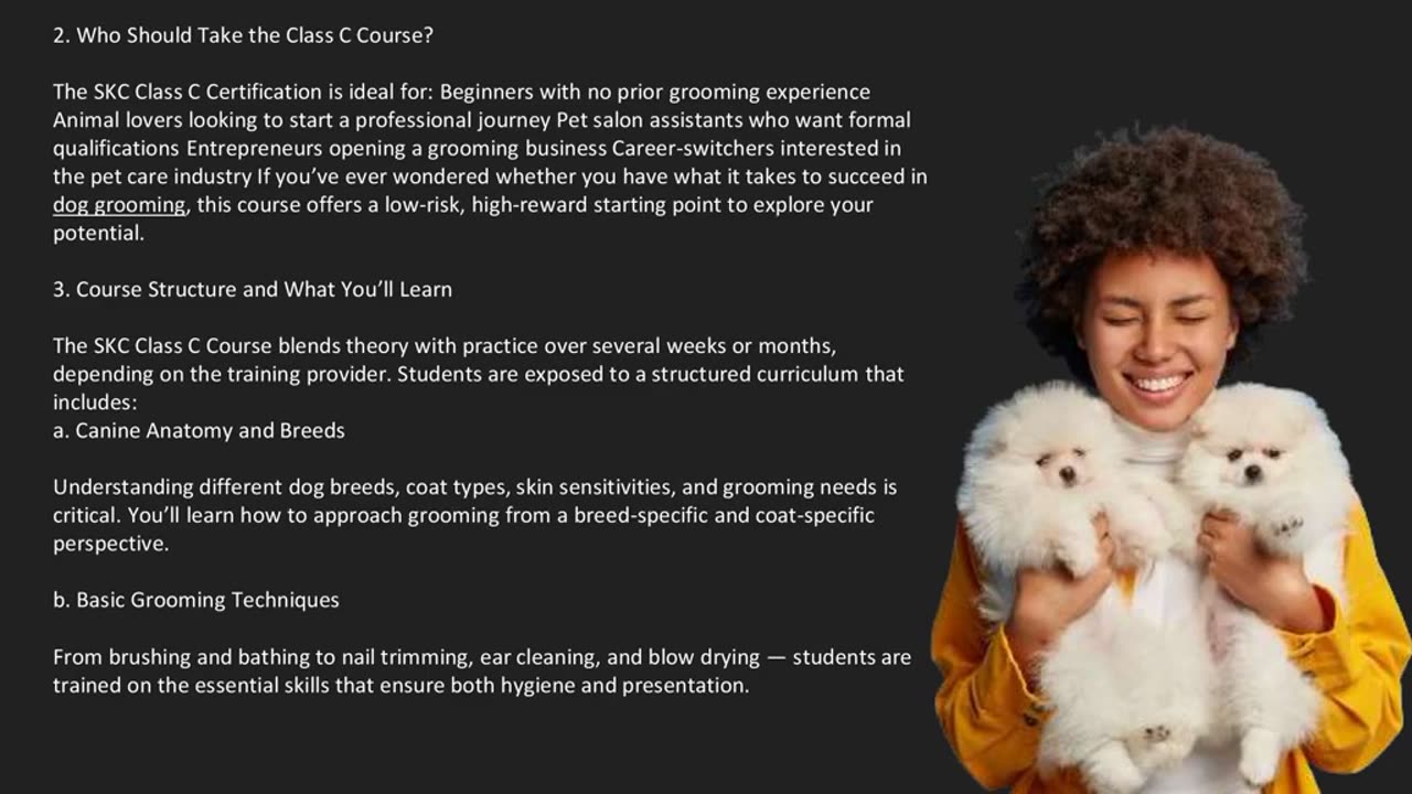 Understanding the SKC Class C Certification Course: The First Step in Your Grooming Career