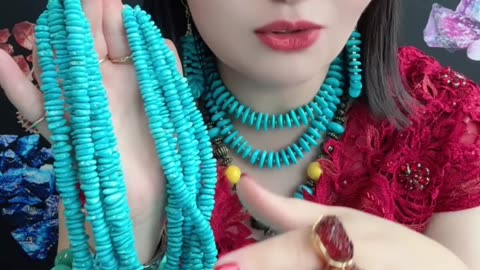 250603-7 Stunning! Turquoise Bead Strand: Glacier Blue Mystery on the Wrist