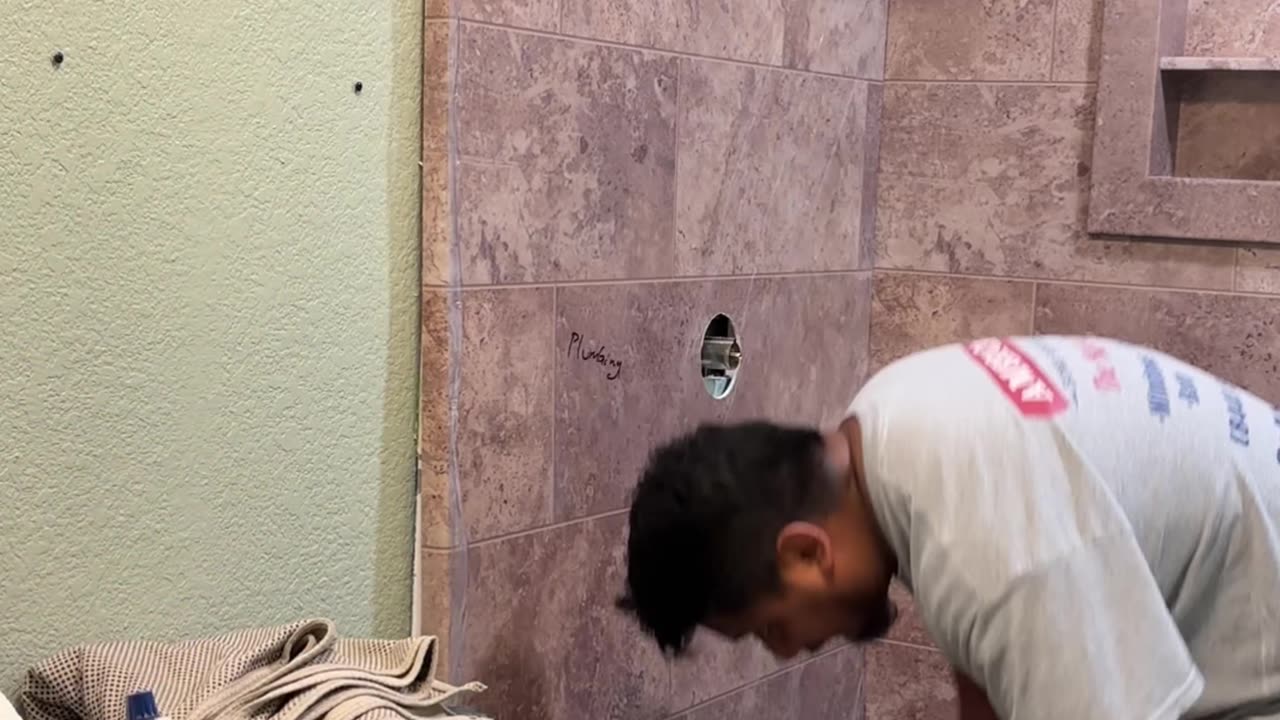 Affordable Composite Simulated Tile Alcove Shower Remodel