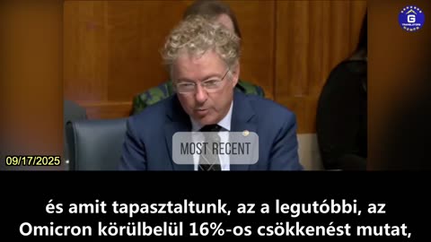 【HU】Rand Paul szenátor leleplezi Susan Monarez, a CDC volt igazgatójának COVID-19 oltással...