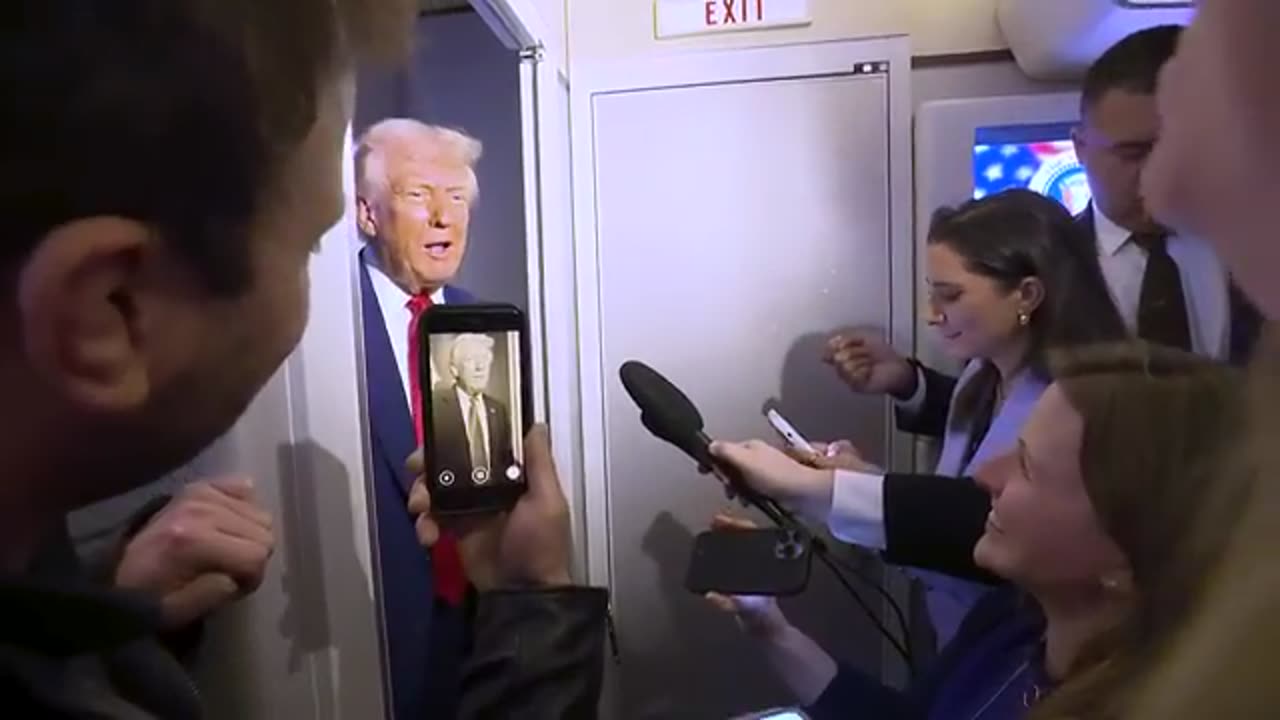 President Trump Gaggles with Press On Air Force One, Apr. 3, 2025