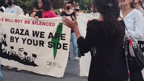 "ALL EYES ON GAZA" in Washington Square Park.