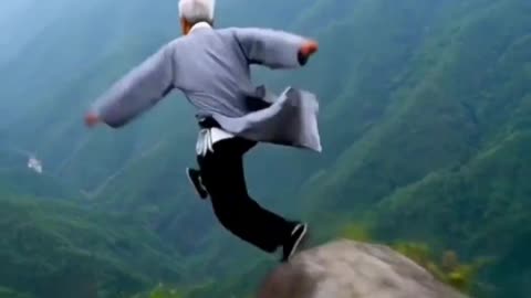 he is flying