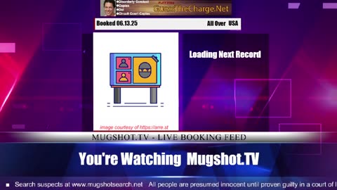 Mugshot TV - Live Arrest Booking Video Stream