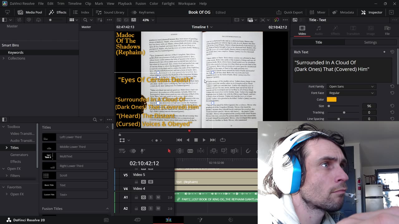VIDEO PRODUCTION 2"Lost Book King OG/Lamech 2 " Christian Editorial LIVE 2