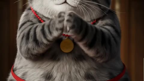 The cat chef prepares molecular cuisine, but in the end something goes wrong. Ai