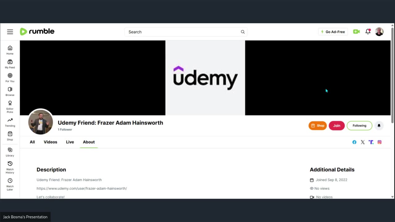 Udemy Friend: Frazer Adam Hainsworth
