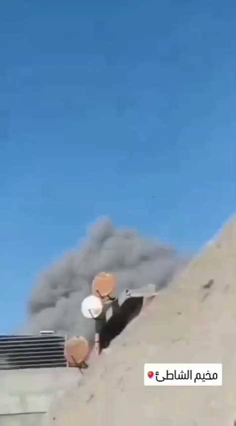 An Israeli airstrike targeted civilian homes in Al-Shati refugee camp, west of Gaza City