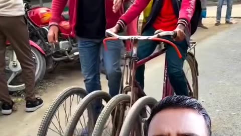 Bangladeshi Man Creates a Front Six Wheel Cycle