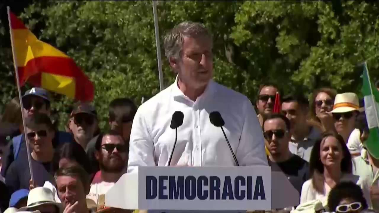 Concentración del PP contra el Gobierno de Pedro Sánchez