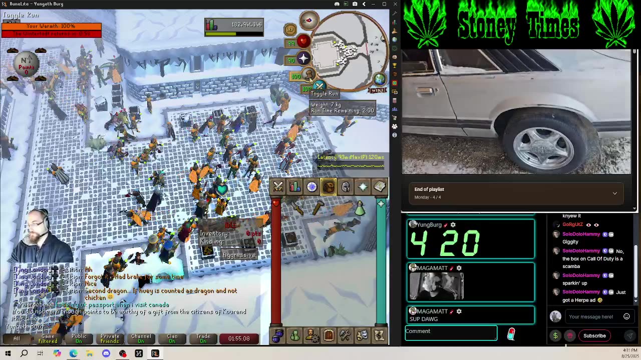 Burg's Lounge.. Runescape n' Chill 8-25 #Live #Cannabis #420 #OSRS