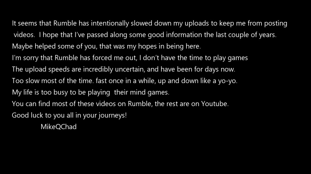 Farewell Message From MikeQChad