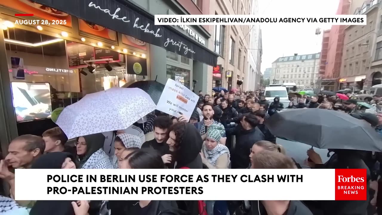 Police In Berlin Punch, Forcibly Arrest Protesters During Clash At Pro-Palestinian Rally