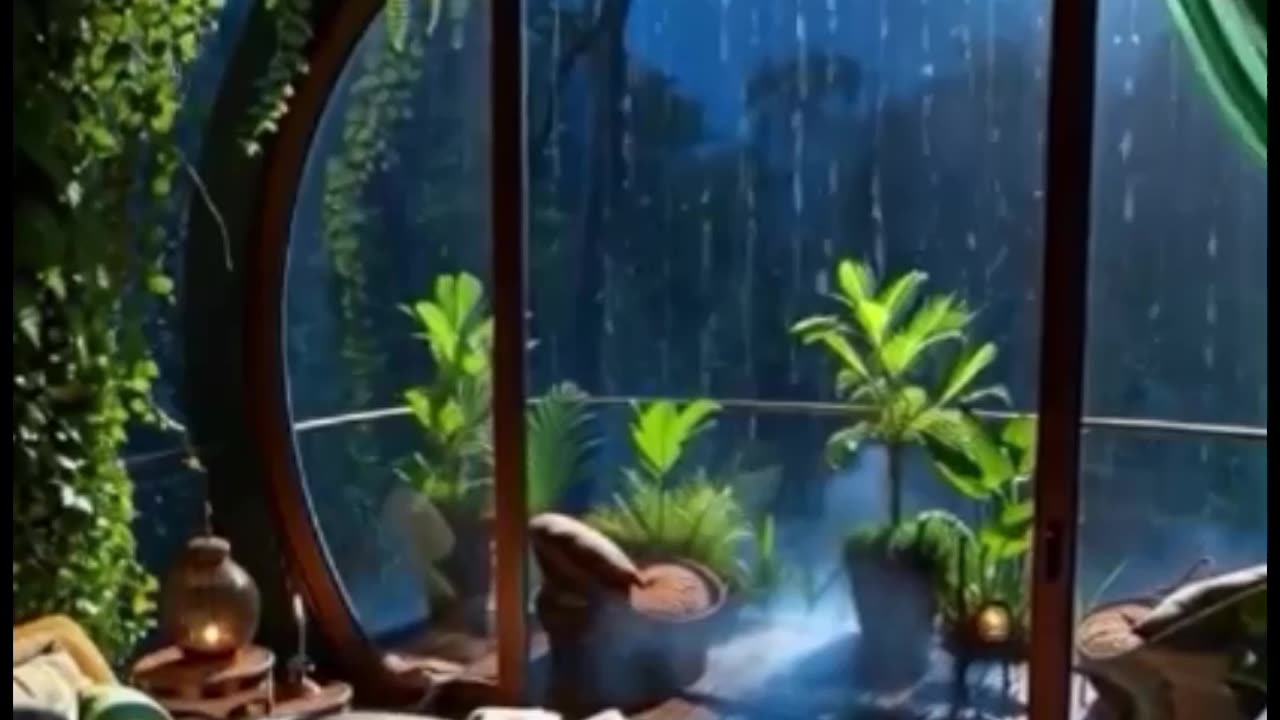 Rainy Resort Bedroom Ambience.