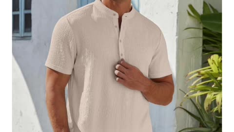 COOFANDY Men’s Henley Shirt Short