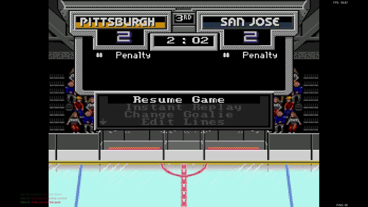 NHL '94 - Chris O (PIT) at Len the Lengend (SJ) / Feb 21, 2025
